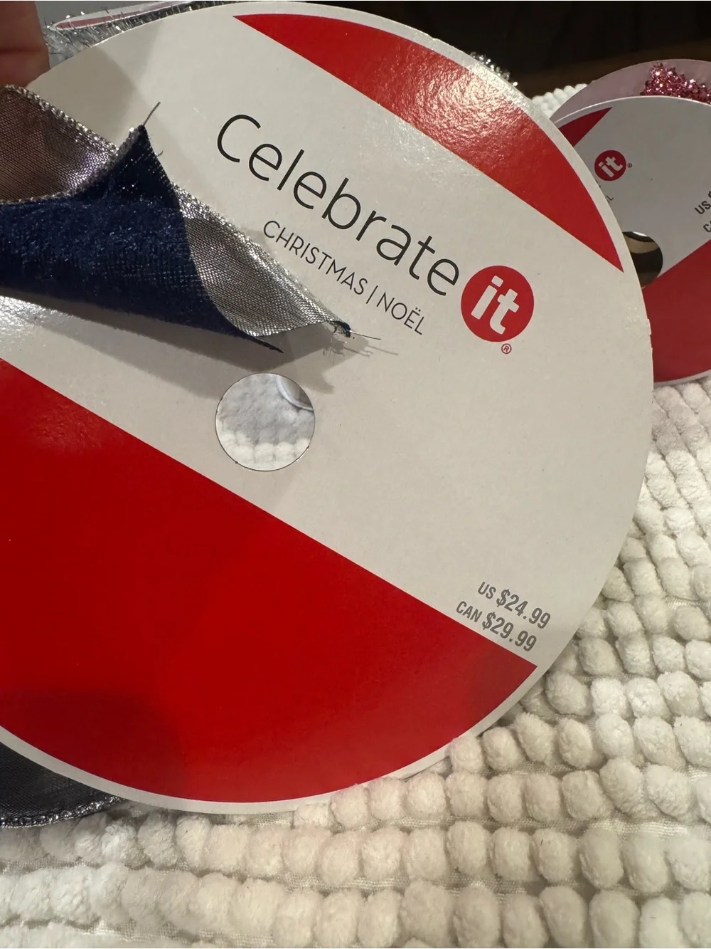 Celebrate It Ribbon Bundle - Navy, Silver, Pink, Natural jute